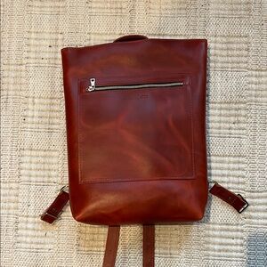 Beautiful Rosso Portland Leather Goods Laptop Backpack
